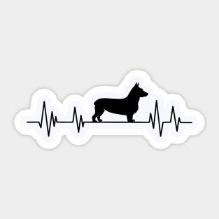 corgi Heartbeat dog Heartbeat corgis Silhouette Sticker